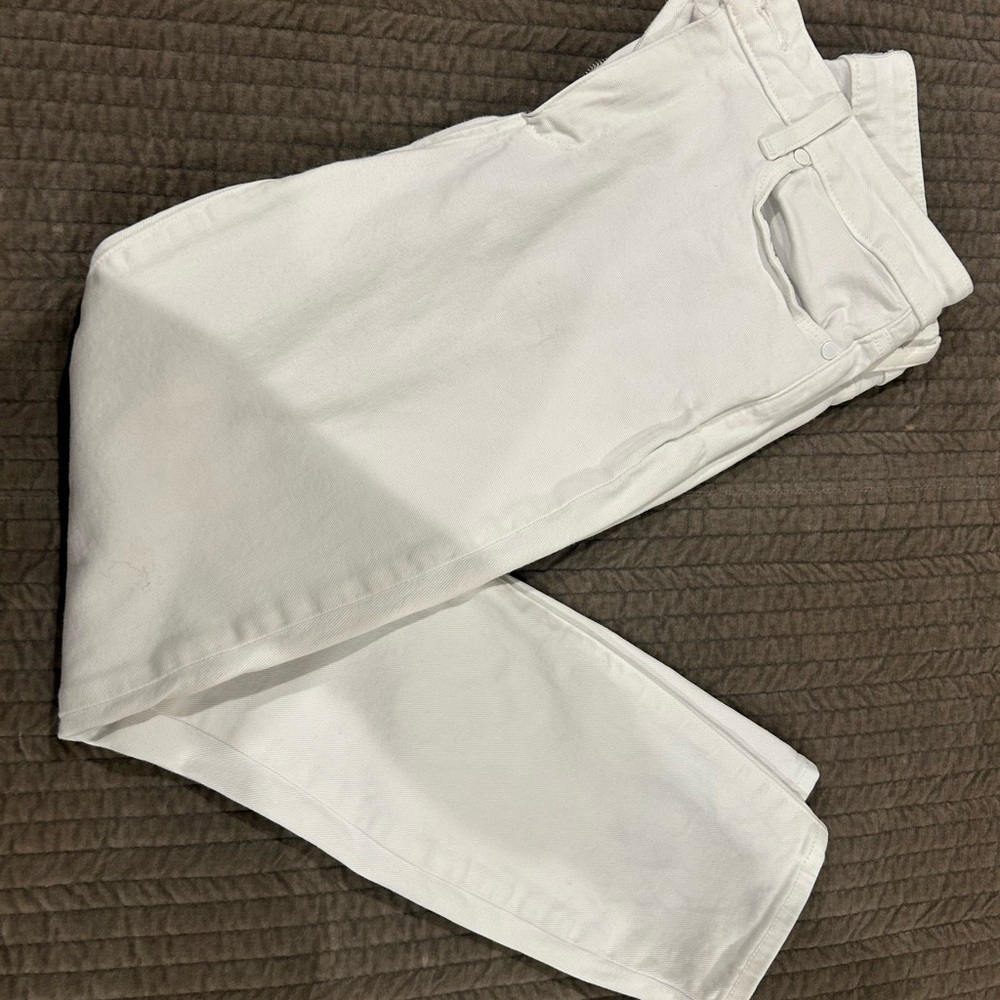 PAIGE White Straight Leg Jeans Classic Denim